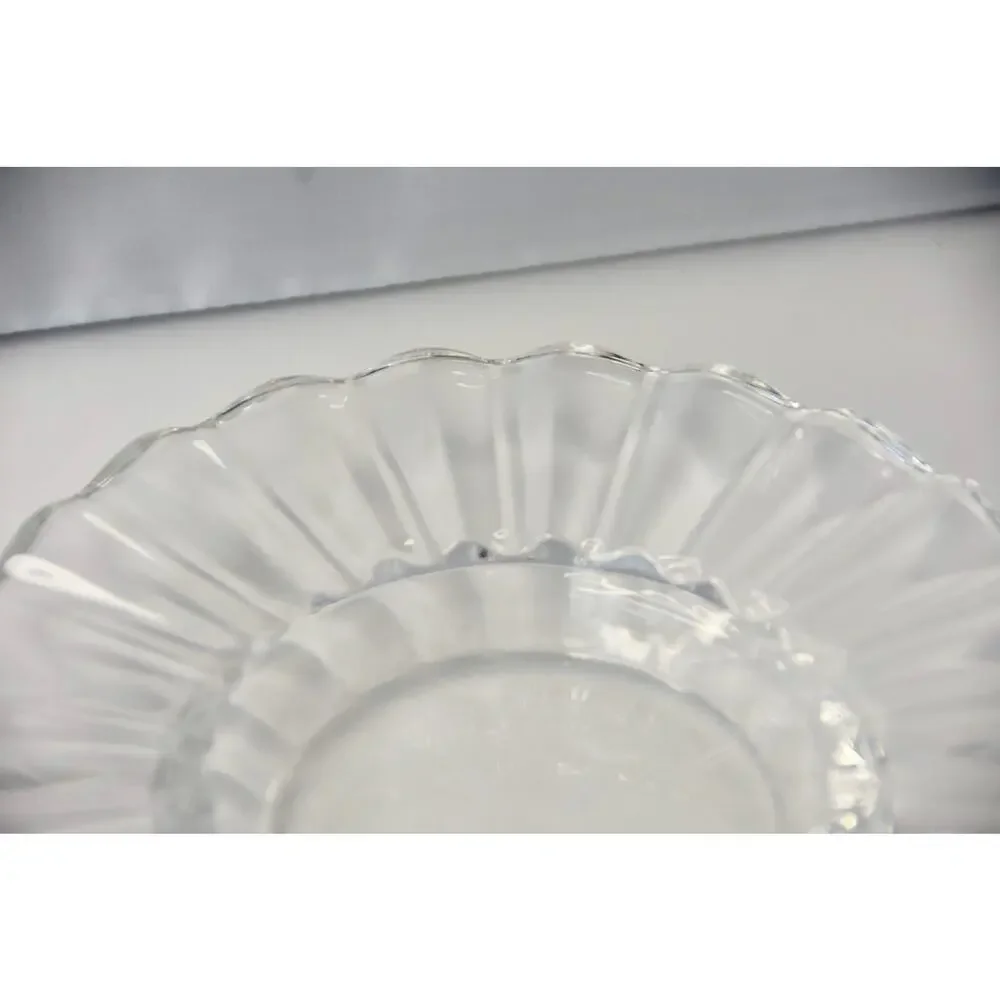 BACCARAT CRYSTAL WAVEY PILLAR CANDLE HOLDER PLATE